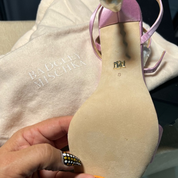 Badgley Mischka Pink Strappy Heels - Picture 5 of 6